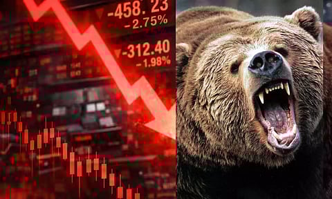 பங்குச் சந்தையில் தொடர்ந்து 3-வது நாளாக கரடி ஆதிக்கம்., சென்செக்ஸ், நிஃப்டி கடும் சரிவு