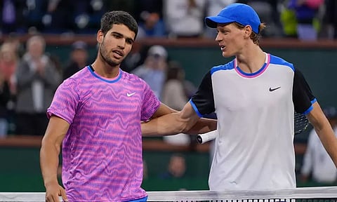 Alcaraz | இந்தியன் வெல்ஸ் ஓபன்: அல்காரஸ், சின்னர், மெத்வதேவ் அரையிறுதிக்கு முன்னேற்றம்