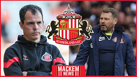 Sunderland senior boss Regis Le Bris and Under-21 coach Graeme Murty. (Credit: Imago)