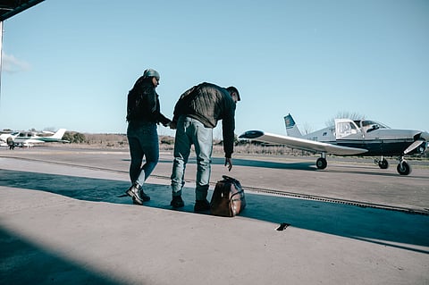 Airport couple