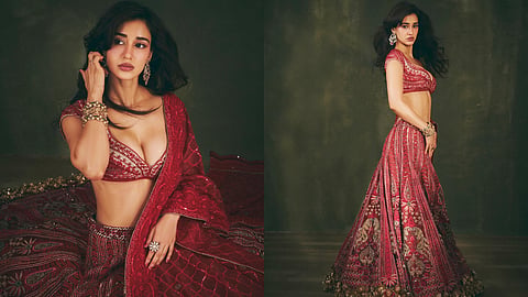 Disha Patani in Red Lehenga