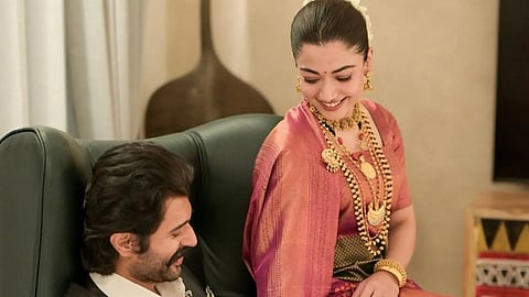 Rashmika Mandanna wearing the Coorgi drape as a homage to her Kodava clan