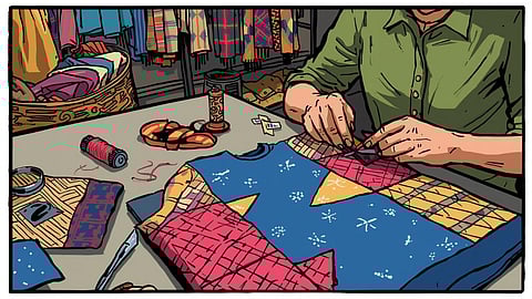 Every visible mend adds character and story, making the garment more valuable because it has been repaired