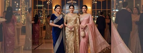 Discover four gorgeous sarees that blend elegance, comfort, and modern detailing. From sequins to embroidery, these picks bring festive charm to your outfit.