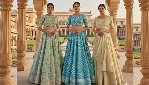 This article highlights glamorous semi stitched lehengas, explaining wedding-ready designs, comfort and festive elegance.