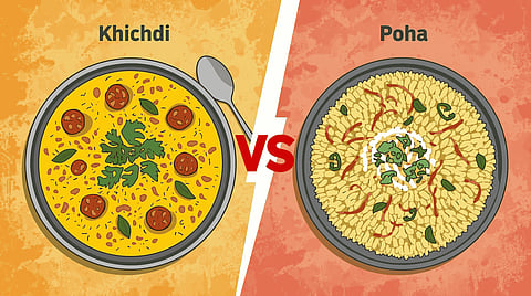 Letins, rice, and vegetables in khichdi add to the high fibre content that promotes digestion and regular bowel movements.