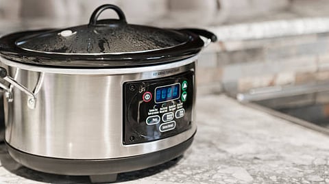 Image of a budget-friendly slow cooker for time-saving cooking and energy-efficient cooking methods.