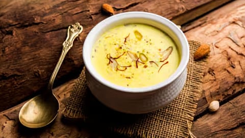 Phirni is often served chilled in small clay pots.