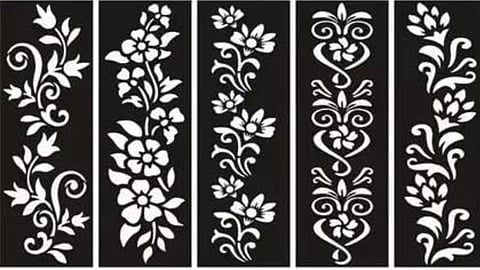 Here’s a collection of mehndi stencil designs for Eid featuring Arabic, floral, and full-hand patterns.