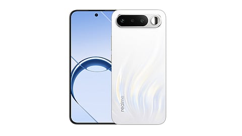 The Realme 16 teaser shows the device in a shade of white.