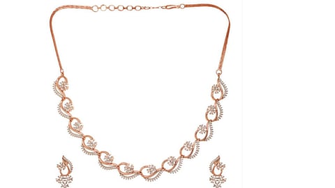 A good American diamond set consists of a necklace, matching earrings, sometimes other pieces like a maang teeka, or a ring, all made with silver, gold or rose gold plating.