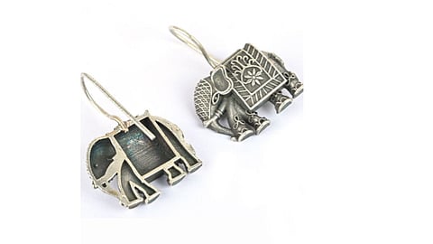 Different styles of oxidised earrings for women.