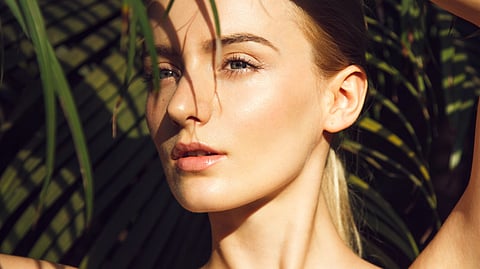 A women with flawless glowing skin.