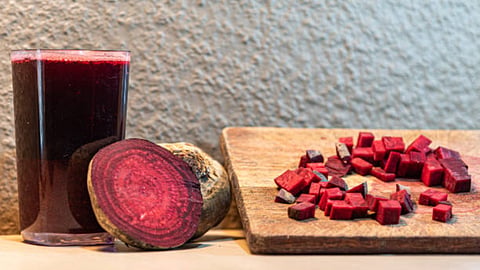 Beetroot, like other vegetables and fruits, contain key nutrients like polyphenols, potassium, and flavonoids that can reduce blood pressure.