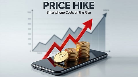 Redmi, Realme, and OPPO smartphones highlighting recent price hikes and revised pricing in India.