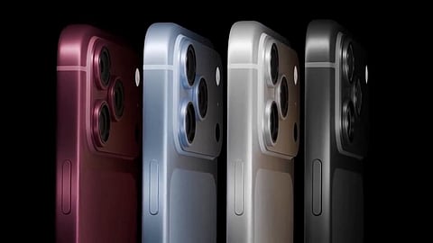 Concept render showing the iPhone 18 Pro in Dark Cherry, Sky Blue, Silver, and Midnight Black.