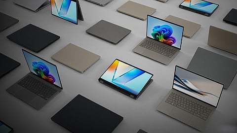 ASUS Vivobook laptop lineup representing five new models launched in India, including standard and convertible designs.
