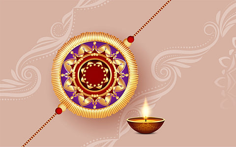 Happy Raksha Bandhan festival celebration greeting banner design vector