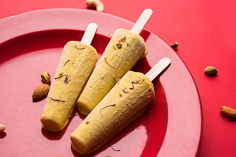 rajwari or rajwadi sweet kesar badam pista kulfi or ice cream candy
