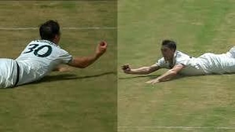 കീസി കാർത്തിയെ സ്വന്തം ബൗളിങ്ങിൽ പിടികൂടി പാറ്റ് കമ്മിൻസ്