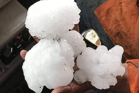 A hail storm in North Queensland in 2021 may have created the largest hailstones seen in Australia since records began. (Supplied: John Caporn)
