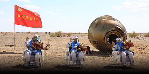 ബഹിരാകാശ നിലയത്തിൽ കുടുങ്ങിയ ചൈനീസ് യാത്രികർ മടങ്ങിയെത്തി