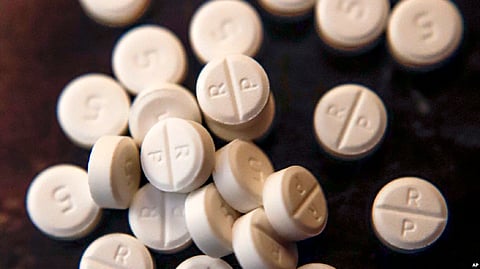 FILE - Pills of oxycodone, a opioid painkiller, are seen.