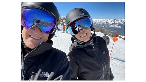 Smidt Heart Institute patient Rosa Wernher, right, and her husband Alex Wernher went skiing after her recovery from surgery.