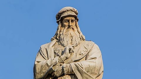 Statue of Leonardo Da Vinci at Milan, Italy.