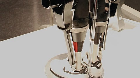 HAL works by detecting the weak electrical signals generated by the user's muscles and amplifying them with sensors