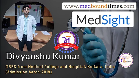 Divyanshu Kumar, MBBS from Medical College and Hospital, Kolkata, India (Admission batch:2019)