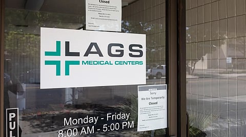 Lags Medical Centers, one of California’s largest chains of pain clinics, abruptly closed dozens of facilities, including this Hanford site, in May 2021. (ANNA MARIA BARRY-JESTER / KFF HEALTH NEWS)