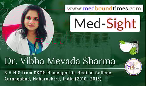 Dr. Vibha Mevada Sharma, B.H.M.S from DKMM Homeopathic Medical College, Aurangabad, Maharashtra, India (2010- 2015)