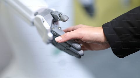 Head-Worn Assistive Teleoperation (HAT) requires fewer fine motor skills than other interfaces to help people with some form of paralysis or similar motor impairments control a mobile robot and manipulator. (Representational Image: Unsplash)