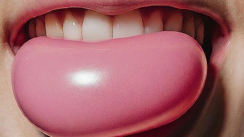 Chewing gum might strengthen the jaw muscles but does not give a chiseled look. Our jawline is determined by genetics. (Representational image: Gemini generated)