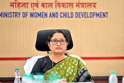 On August 10, 2024, Smt. Annpurna Devi, the Union Minister of Women and Child Development, presided over her first national-level video conference. (Image from X account of Annapurna Devi)