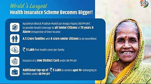 Senior citizens aged 70+ now receive exclusive health insurance coverage under Ayushman Bharat, ensuring comprehensive care regardless of income. (PIB)