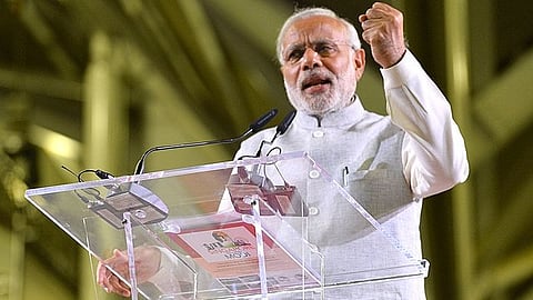 Indian Prime Minister Narendra Modi giving a speech