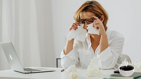 woman with runny nose