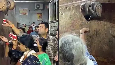 A recent controversy surrounding Mathura's Banke Bihari temple (Image from https://x.com/X/@BroominsKaBaap)