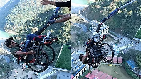 The man, identified as Aabhay Dogra, later addressed the reactions in the video’s comments section, expressing gratitude to the Himalayan Bungy team for facilitating his dream. (Image Credits: Instagram Source/@himalayanbungy)