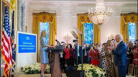 Joe Biden said Wednesday that he was "so proud" that a women's health research initiative he launched last year at his wife's urging has already invested nearly $1 billion. (Image: X.com/President Biden @POTUS)