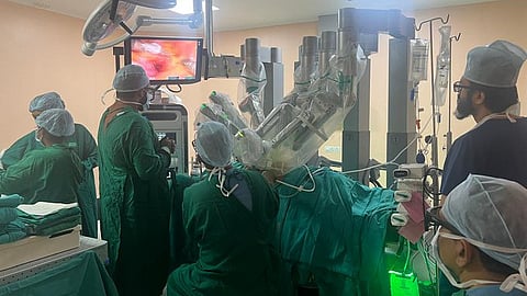The SSI Mantra surgical robot, which recently received approval from the CDSCO, represents a significant advancement in surgical technology. (Image Credits: X Source/HospitalsNoble)