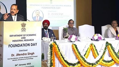 Addressing the 40th Foundation Day of the Department of Scientific and Industrial Research at Dr Ambedkar International Centre here, Union Minister Dr. Jitendra Singh, Minister of State (Independent Charge) for Science and Technology (Image: PIB)
