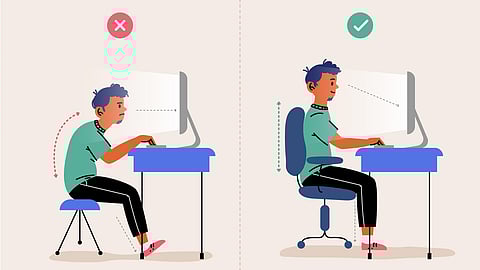 Correct and incorrect posture infographics