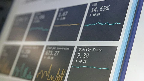 A computer screen with machine learning model to analyse and predict the data.