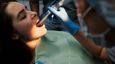 A Woman Having a Dental Treatment