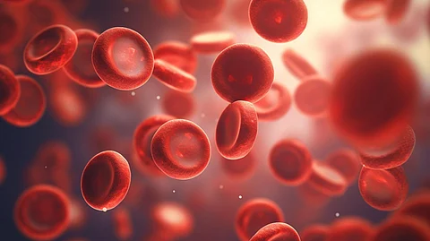 RBCs floating in the bloodstream.