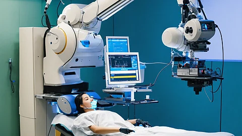 a robotic assistant who performs a surgical procedure.