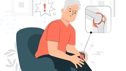 An Illustration of a man suffering from Arthritis